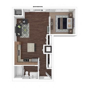1A w/ Balcony floor plan